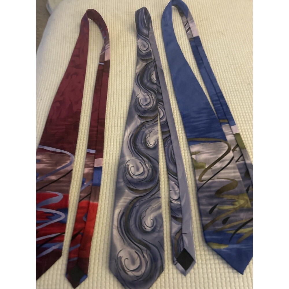 J Garcia Silk Necktie Lot 3 Abstract Designer Jerry Garcia Limited Edition Ties